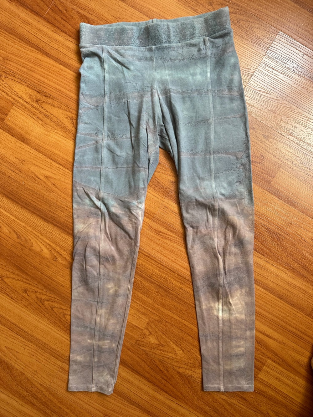 Tie-Dye Seamless High-Waist Leggings - Gray Green